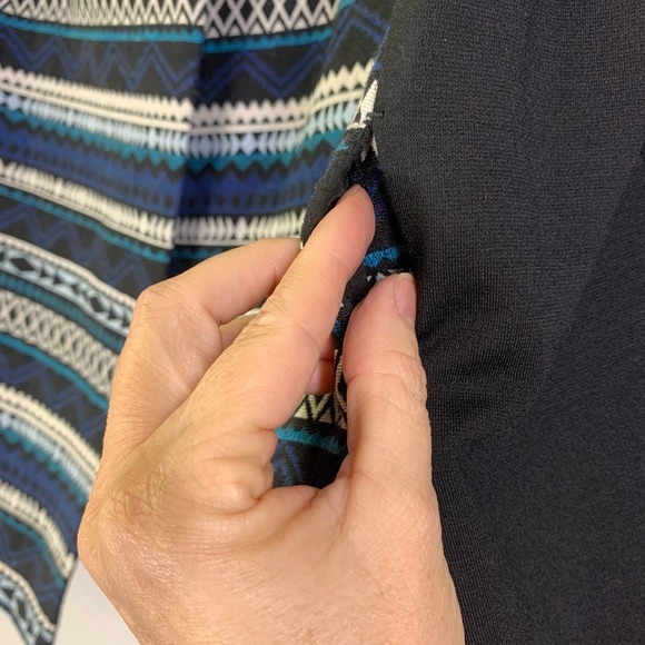 LANE BRYANT Black & Teal Geometric Aztec Stripe Long Sleeve Blazer Jacket-NWT‎ - Picture 7 of 16